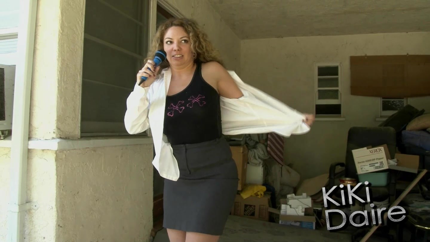 Reporter Must Strip Featuring Kiki Daire.