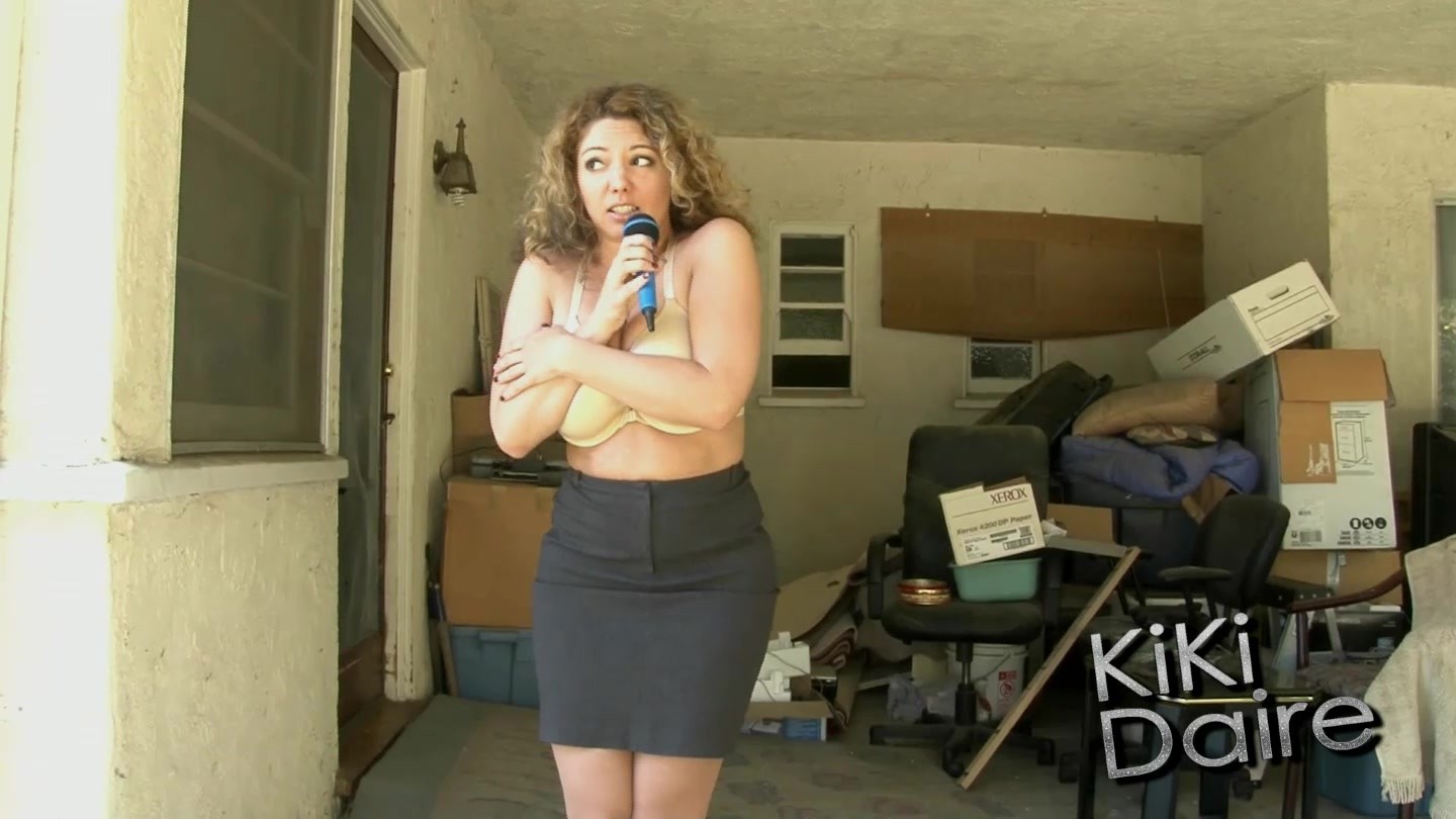 Reporter Must Strip Featuring Kiki Daire.